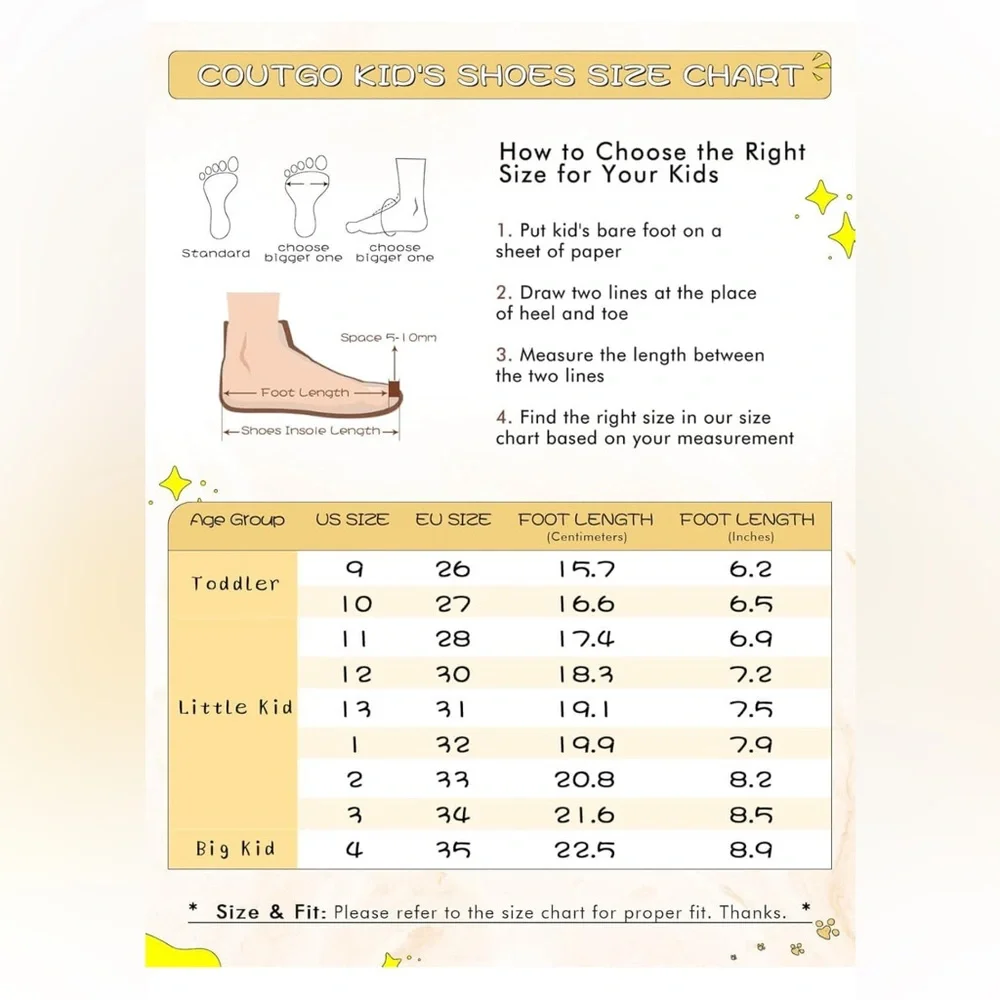 Coutgo Girls Elegant Cream Dress Shoes with Sparkly Bow Detail